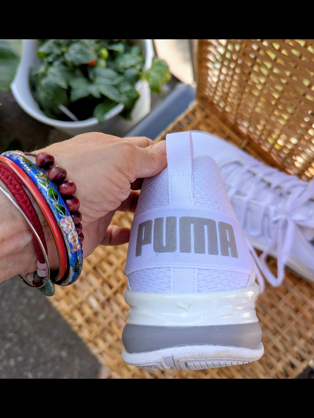 PUMA Axelion Refresh sneakers 10.5 White/Silver Blanc/Argent – Homme Espadrille - Picture 3 of 8